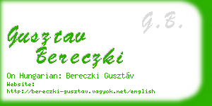 gusztav bereczki business card